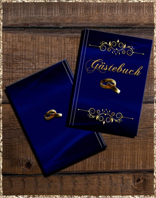 Gästebuch Hochzeit - royalblau gold
